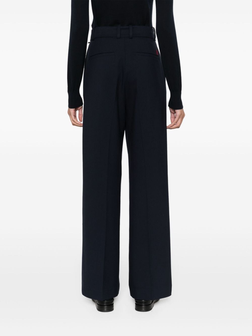 Shop Tommy Hilfiger High-waisted Straight-leg Trousers In Blue