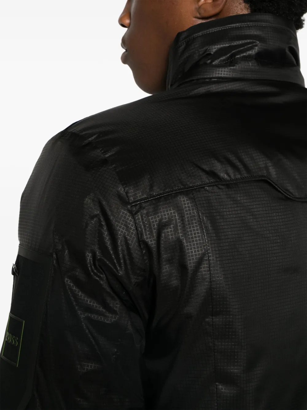 BOSS Zipped Hooded Lightweight Jacket | Black | FARFETCH EG