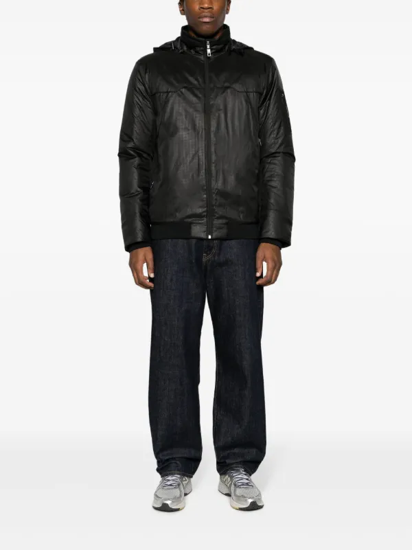 BOSS Zipped Hooded Lightweight Jacket | Black | FARFETCH EG