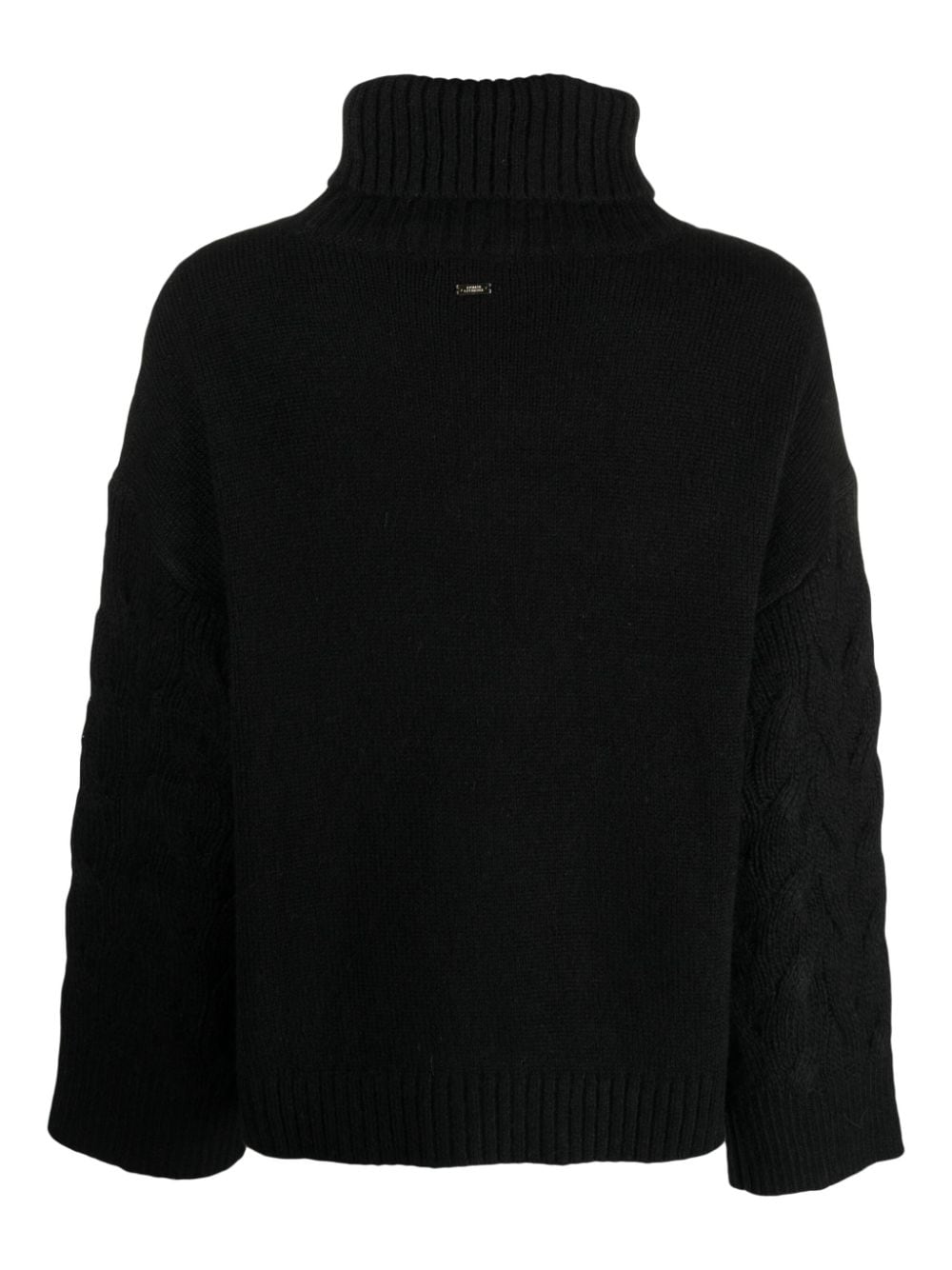 Armani Exchange roll-neck cable-knit jumper - Zwart
