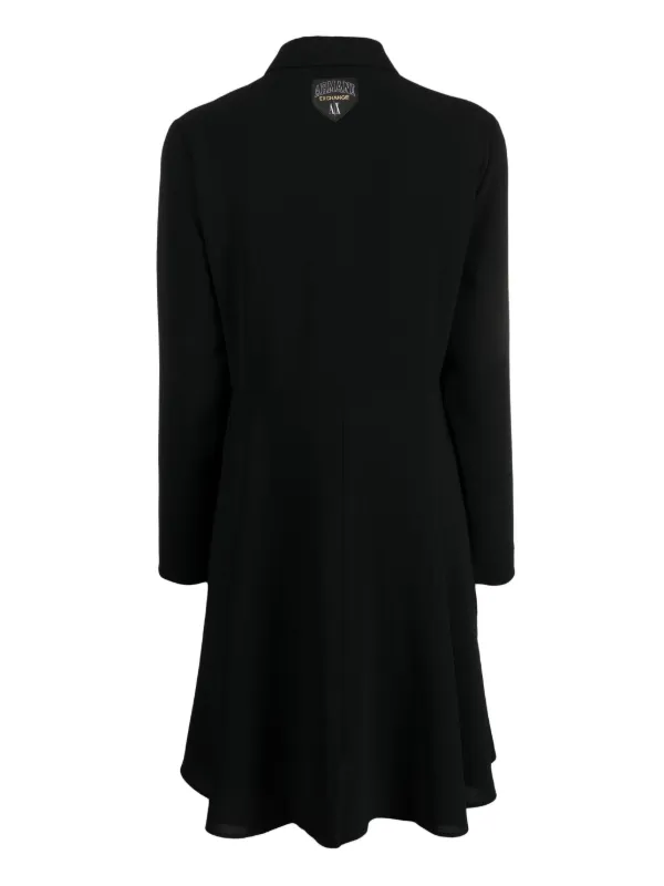 Armani Exchange logo-patch Flared Dress | Black | FARFETCH