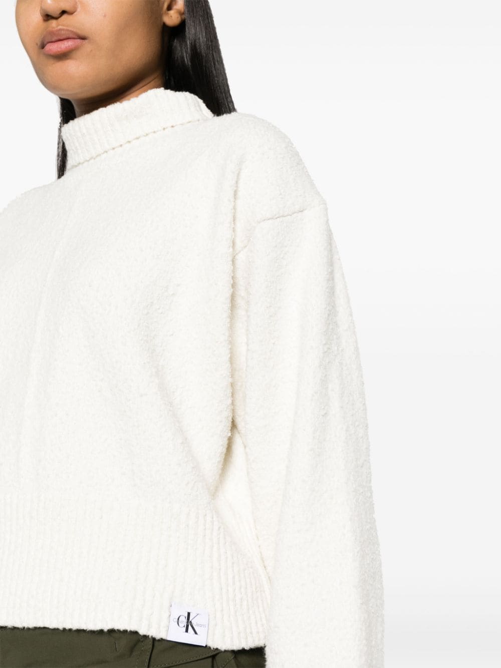 Calvin Klein Jeans Trui met verlaagde schouders Wit