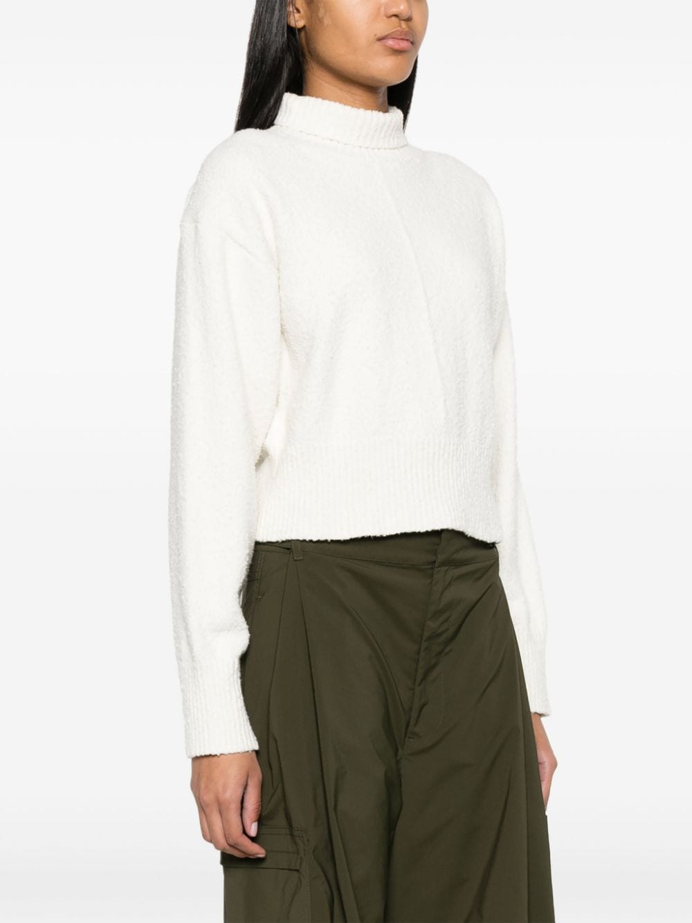 Shop Calvin Klein Jeans Est.1978 Bouclé-design Drop Shoulder Jumper In White