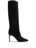 Paris Texas 85mm pointed-toe leather boots - Black