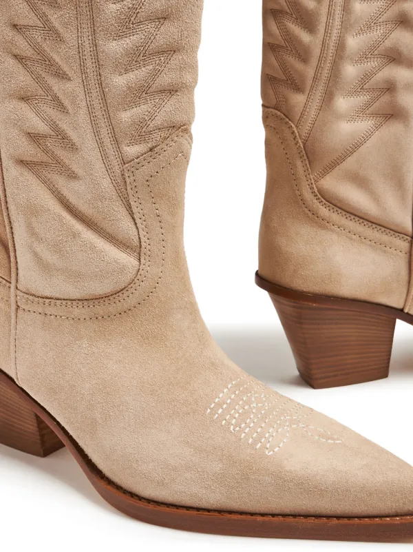 Paris Texas 70mm embroidered motif Suede Boots Farfetch