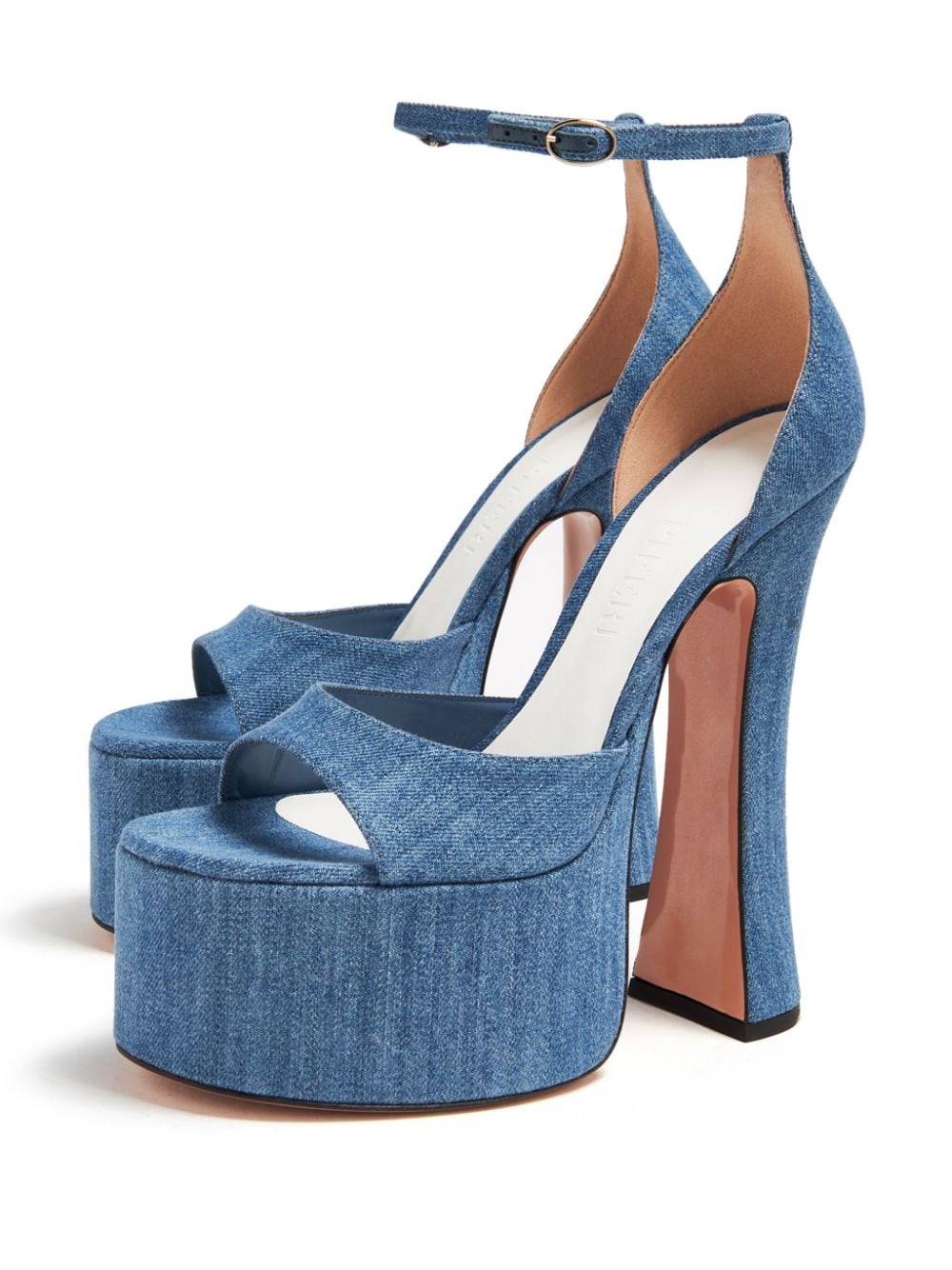 Shop Piferi Rosalia 165mm Denim Platform Sandals In Blue