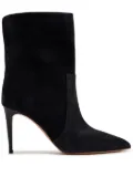 Paris Texas 85mm pointed-toe suede boots - Black