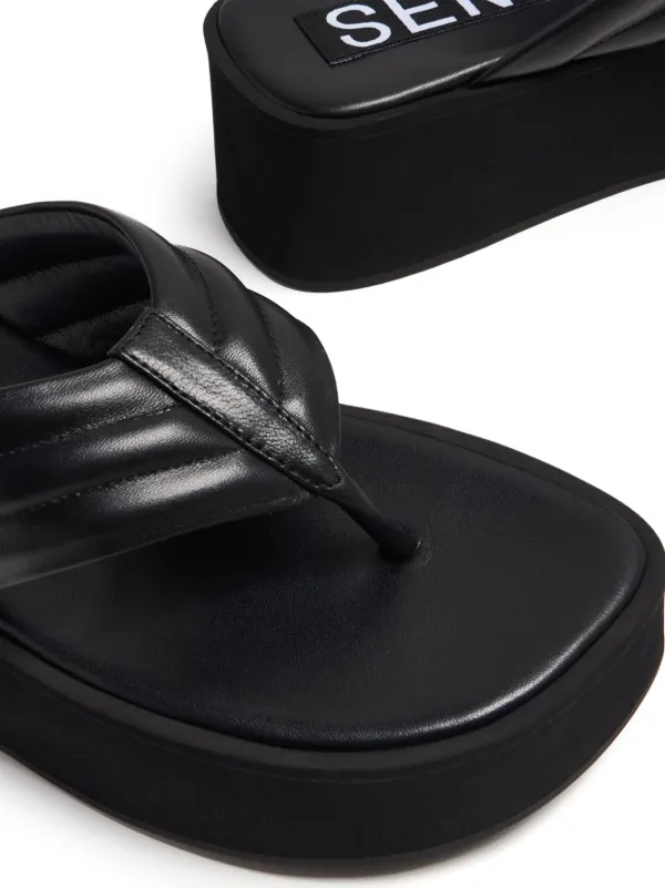 Platform leather flip flops clearance