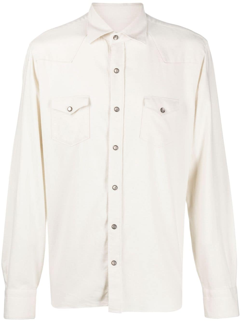 Barba Western-style Cotton Shirt Jacket In Neutrals