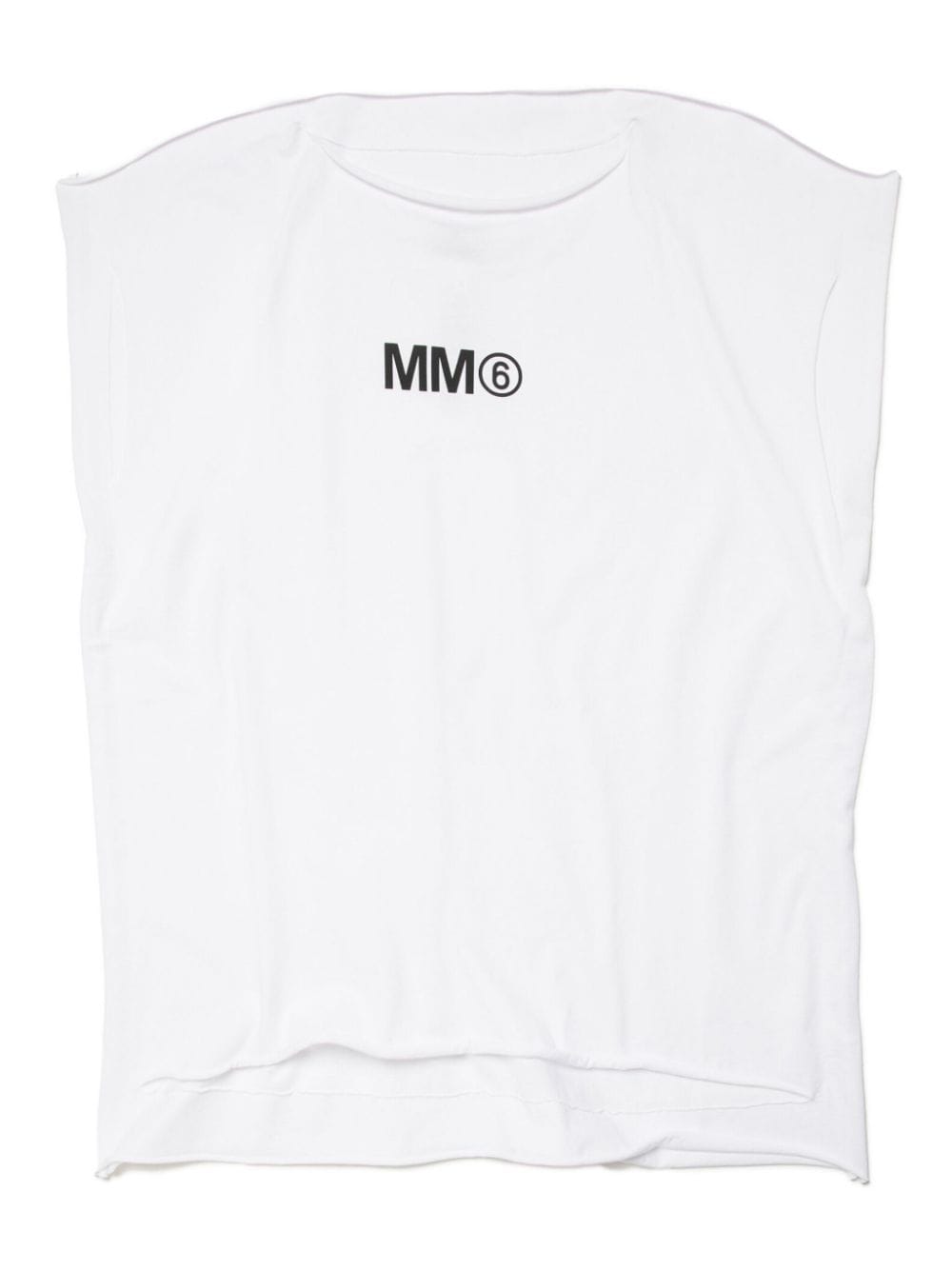 Mm6 Maison Margiela Kids' Logo-print Cotton Tank Top In White