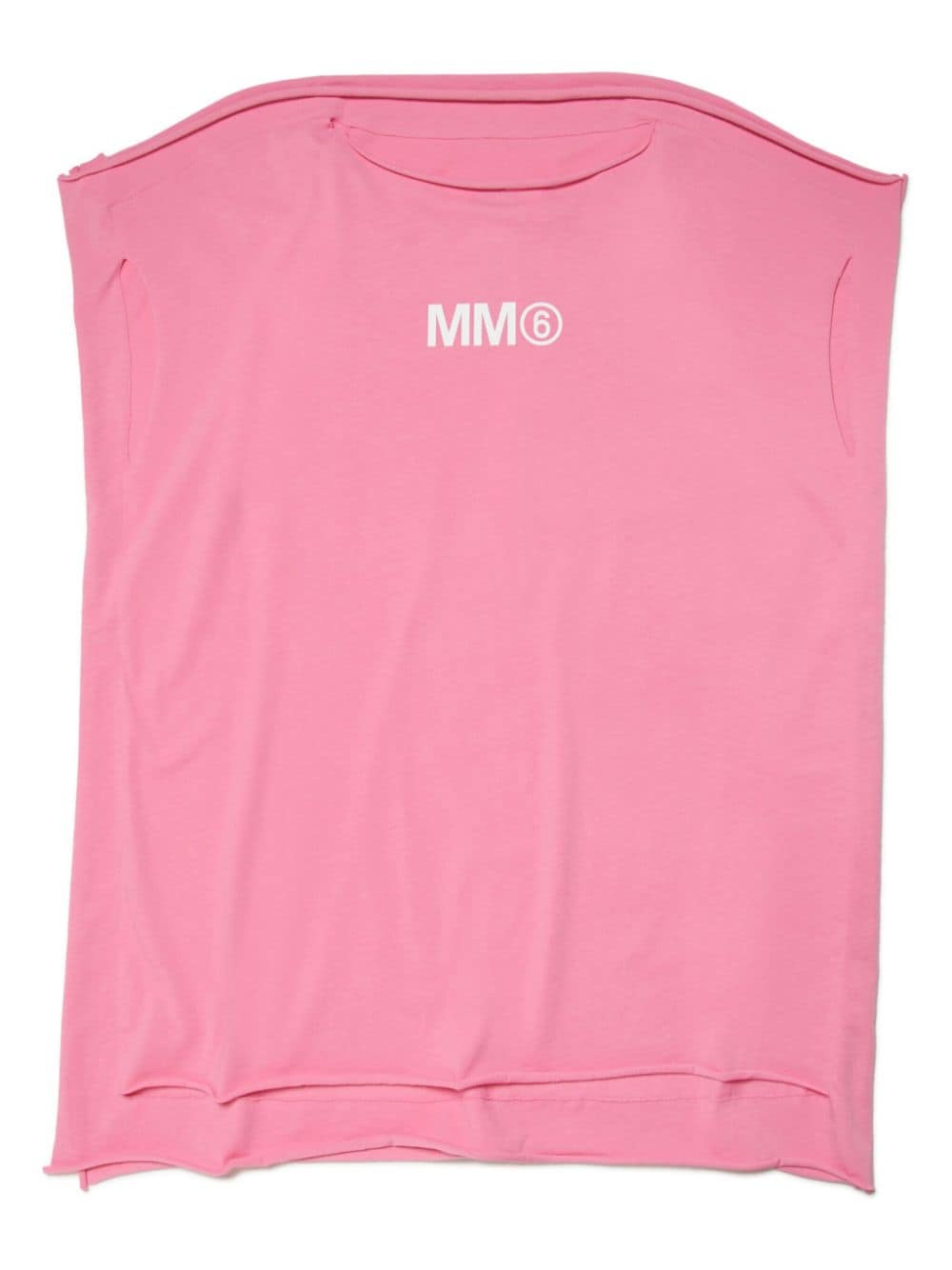 Mm6 Maison Margiela Kids' Logo-print Cotton Tank Top In Pink