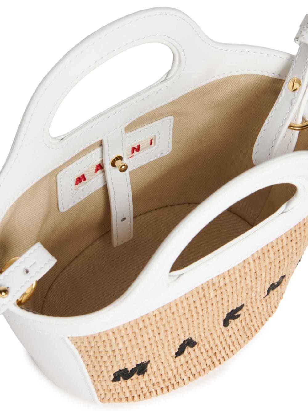 Shop Marni Small Tropicalia Raffia-effect Bucket Bag In White