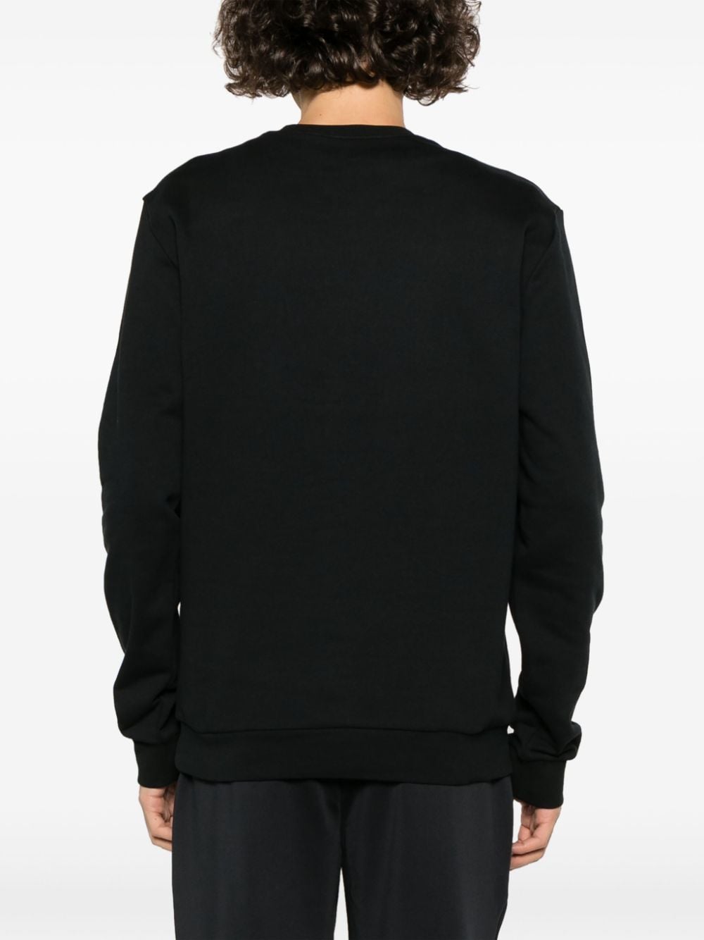 Shop Ea7 Foiled Logo-print Cotton Sweatshirt In Black
