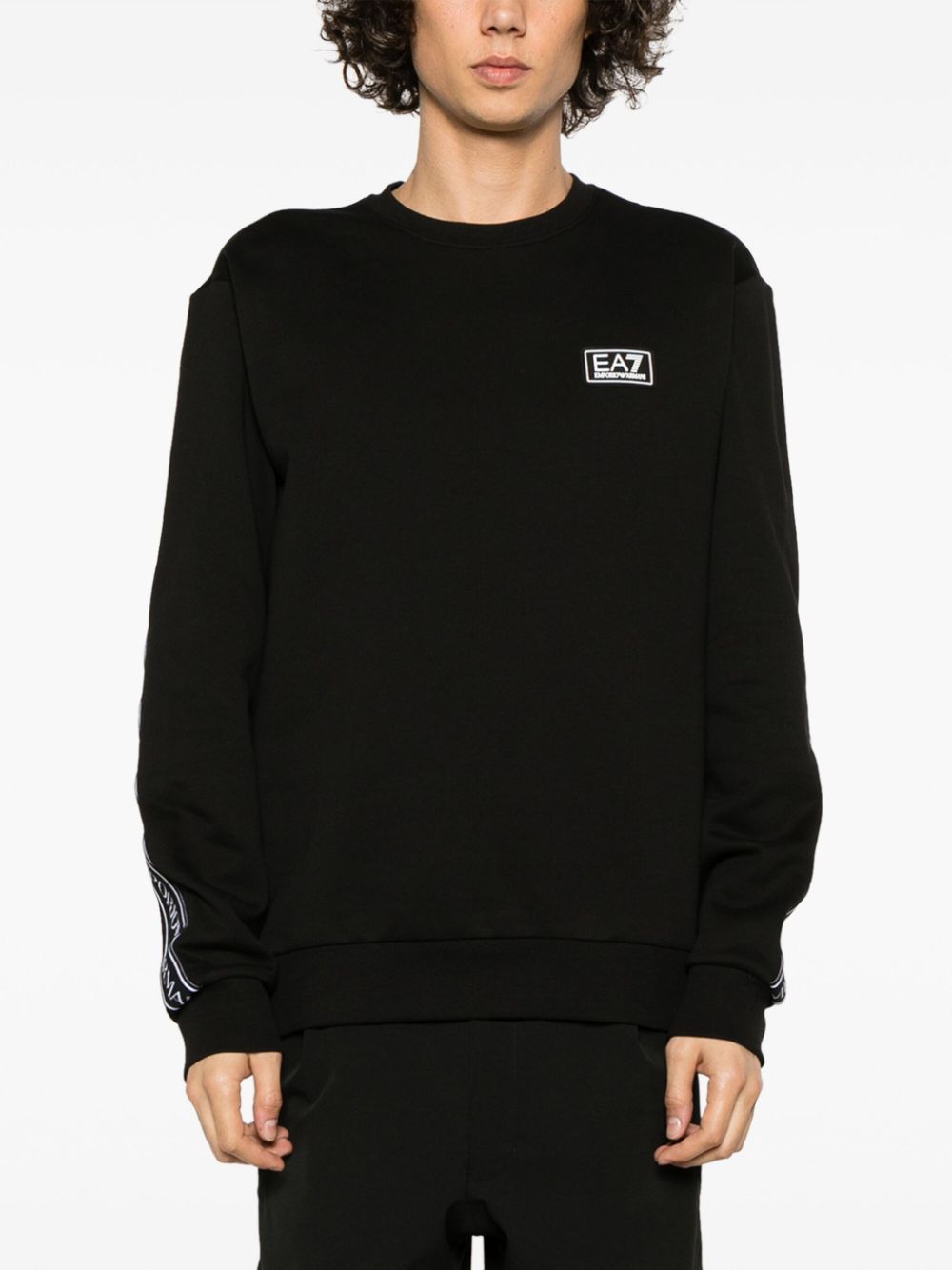 Ea7 Emporio Armani logo-tape Jersey Sweatshirt - Farfetch