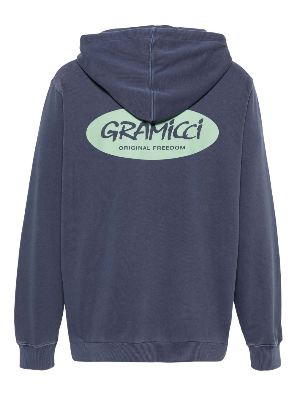 Gramicci logo-print cotton hoodie - Blauw