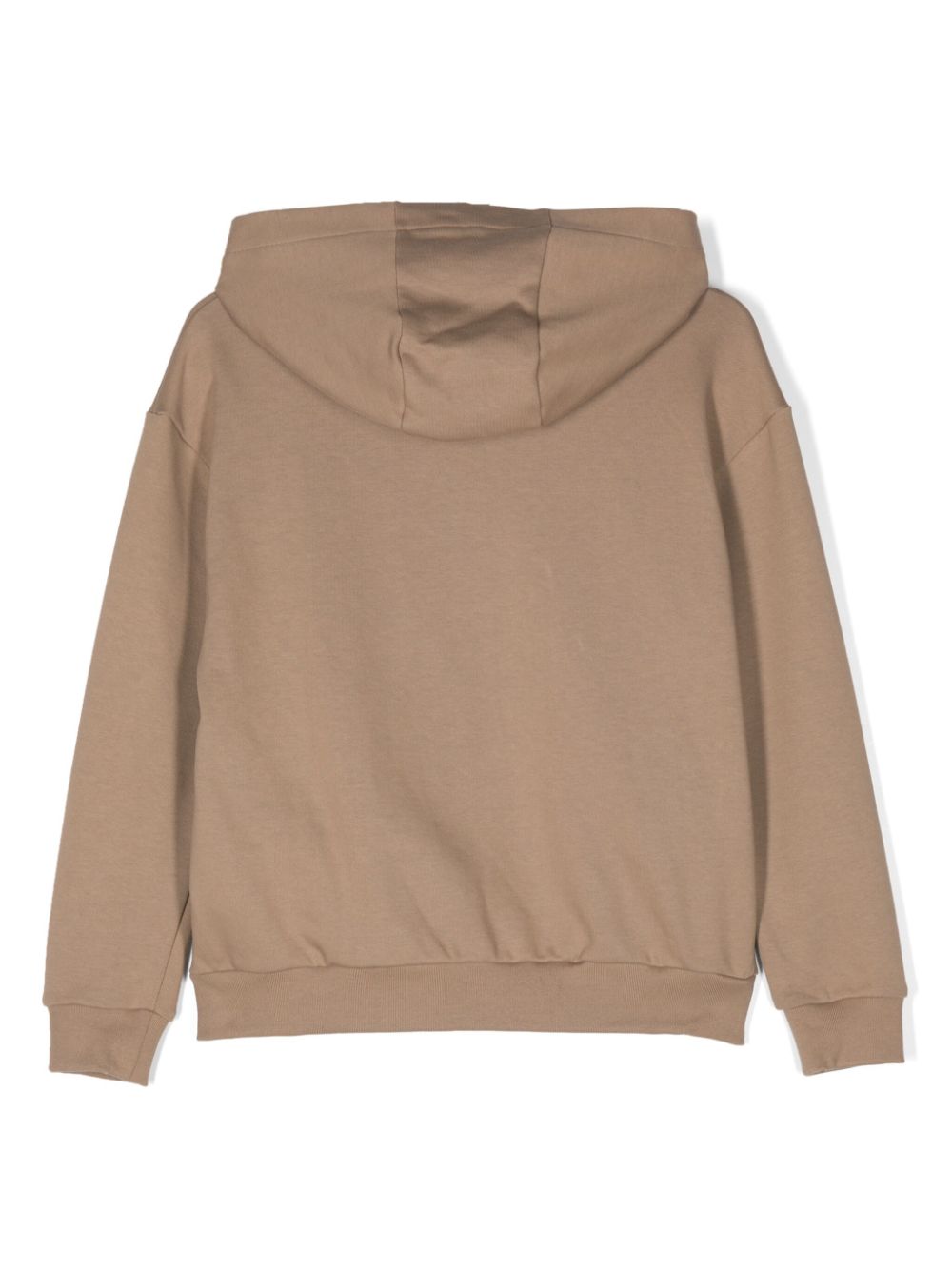 Shop Fendi Ff-logo Zip-up Cotton Hoodie In Brown