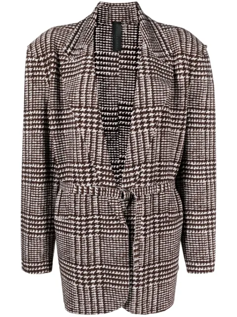 Norma Kamali Glenn Plaid Tweed single-breasted blazer