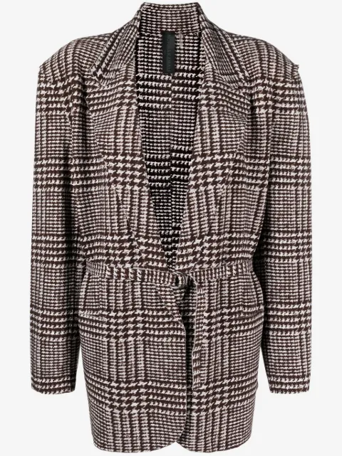 Norma Kamali Glenn Plaid Tweed single-breasted blazer