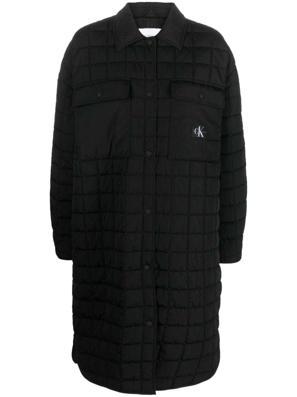Calvin Klein Jeans Est.1978 Button-up Quilted Coat In Black