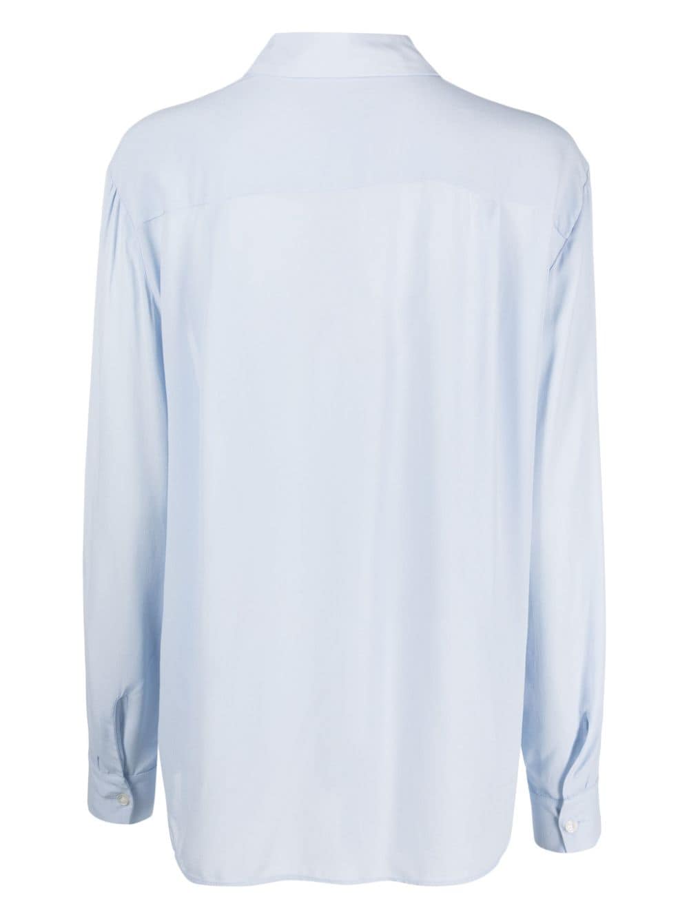 Shop Tommy Hilfiger Button-up Long-sleeved Shirt In Blue