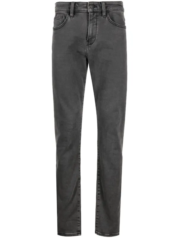 BOSS logo-patch skinny-cut Jeans Grey FARFETCH BE