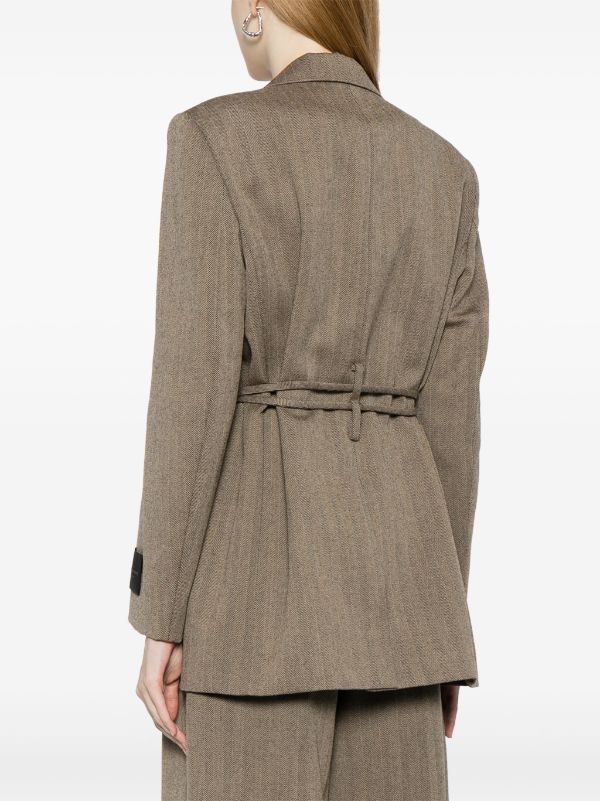 Alexander Wang Herringbone Wrap Wool Blazer - Farfetch