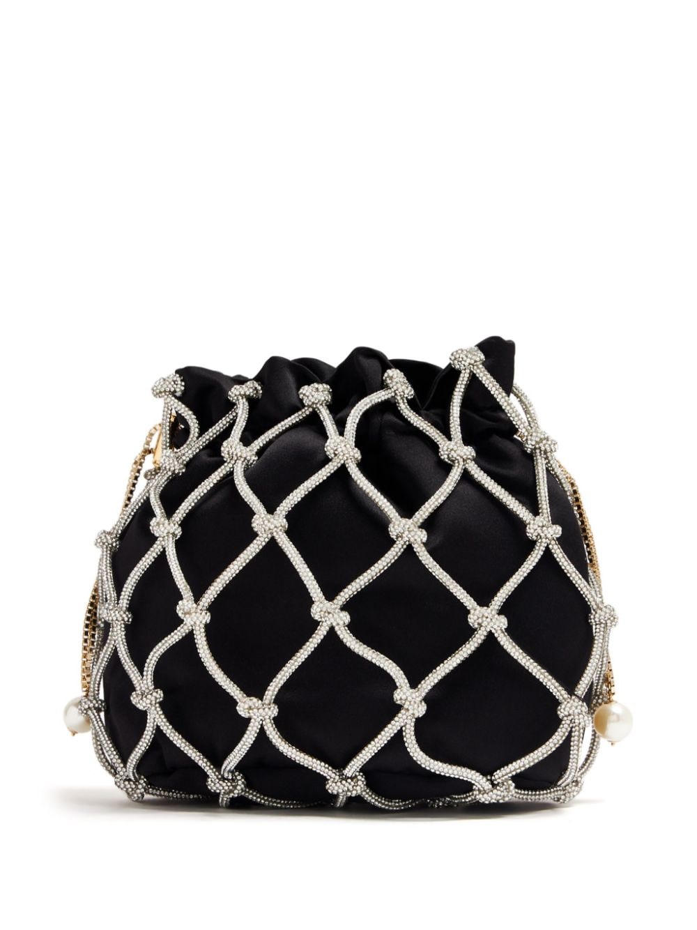 Shop Rosantica Selene Capri Velvet Shoulder Bag In Black