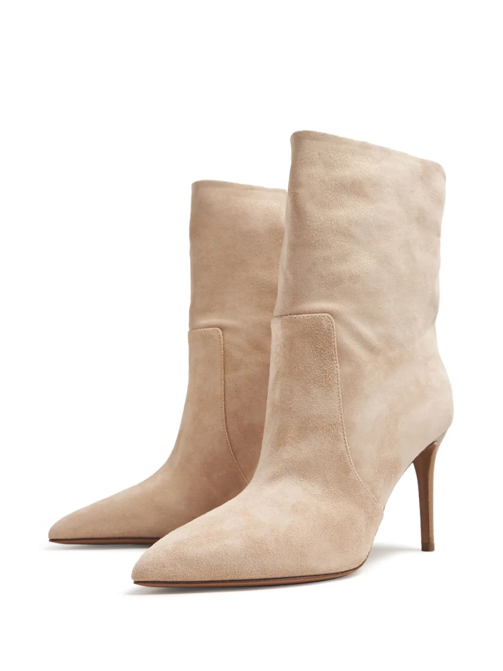 Paris Texas 85mm Pointed-toe Suede Boots In Neutrals