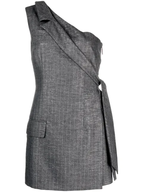 MSGM pinstriped tailored wool blend minidress