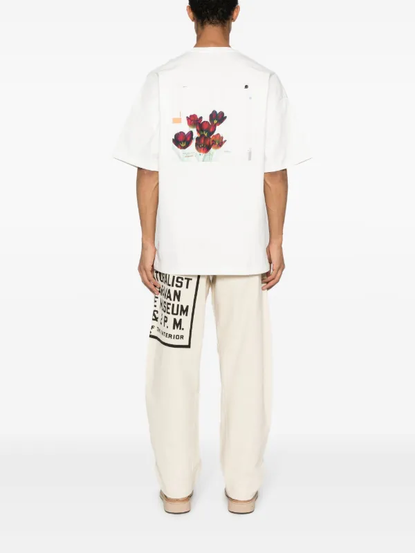 ★OAMC★ Anthem Logo Print Short Sleeve T-Shirt Off White 23 OAMC Anthem organic-cotton T-shirt | White | FARFETCH BH