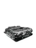 Alanui intarsia-knit frayed scarf - Black
