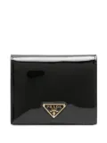 Prada triangle-logo patent leather wallet - Black