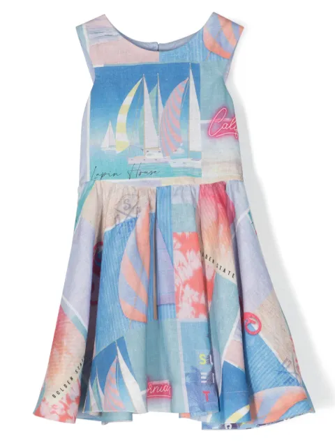Lapin House vestido con estampado gráfico y moño