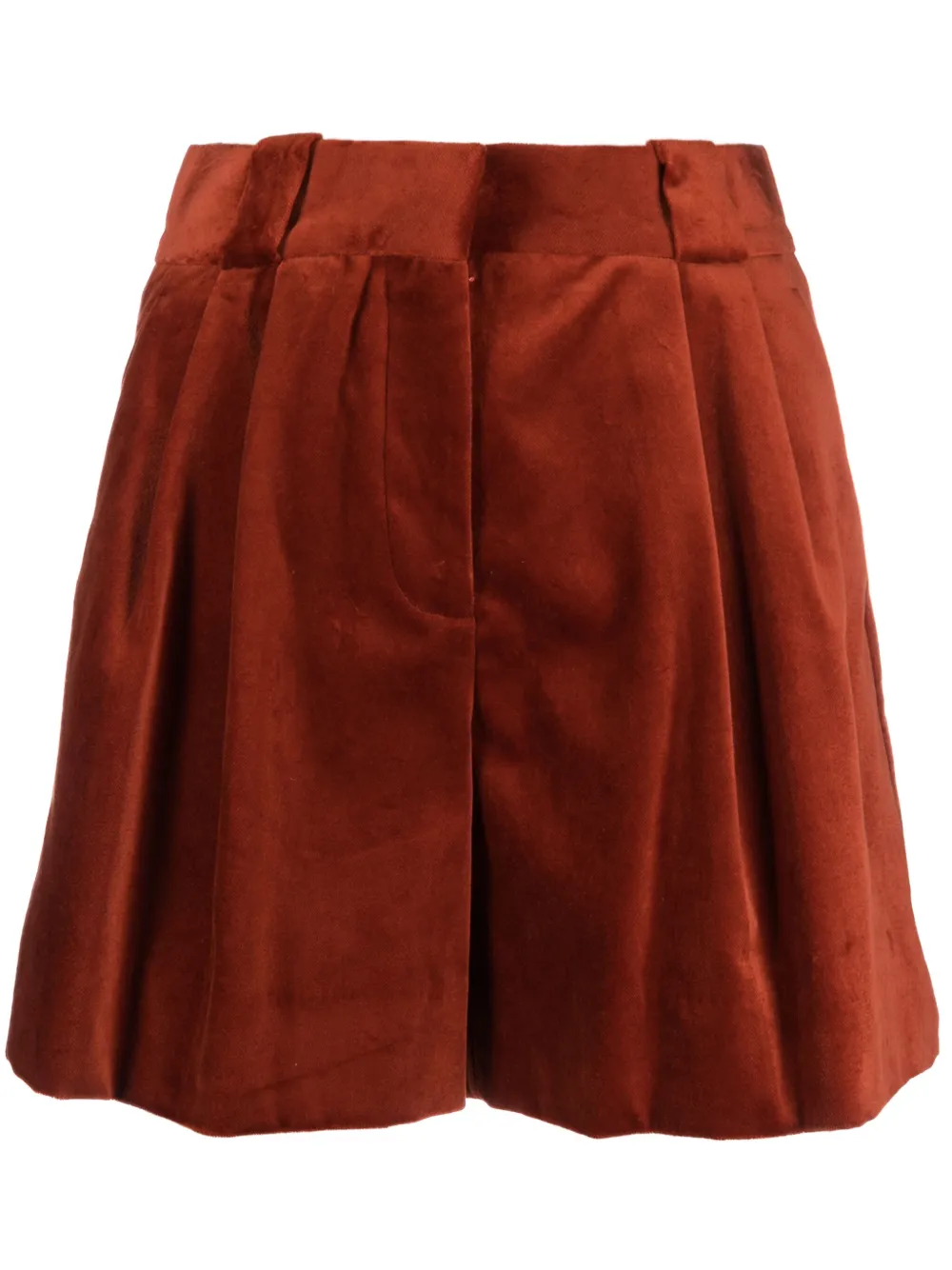 Blazé Milano Jealousy Velvet Shorts In Orange