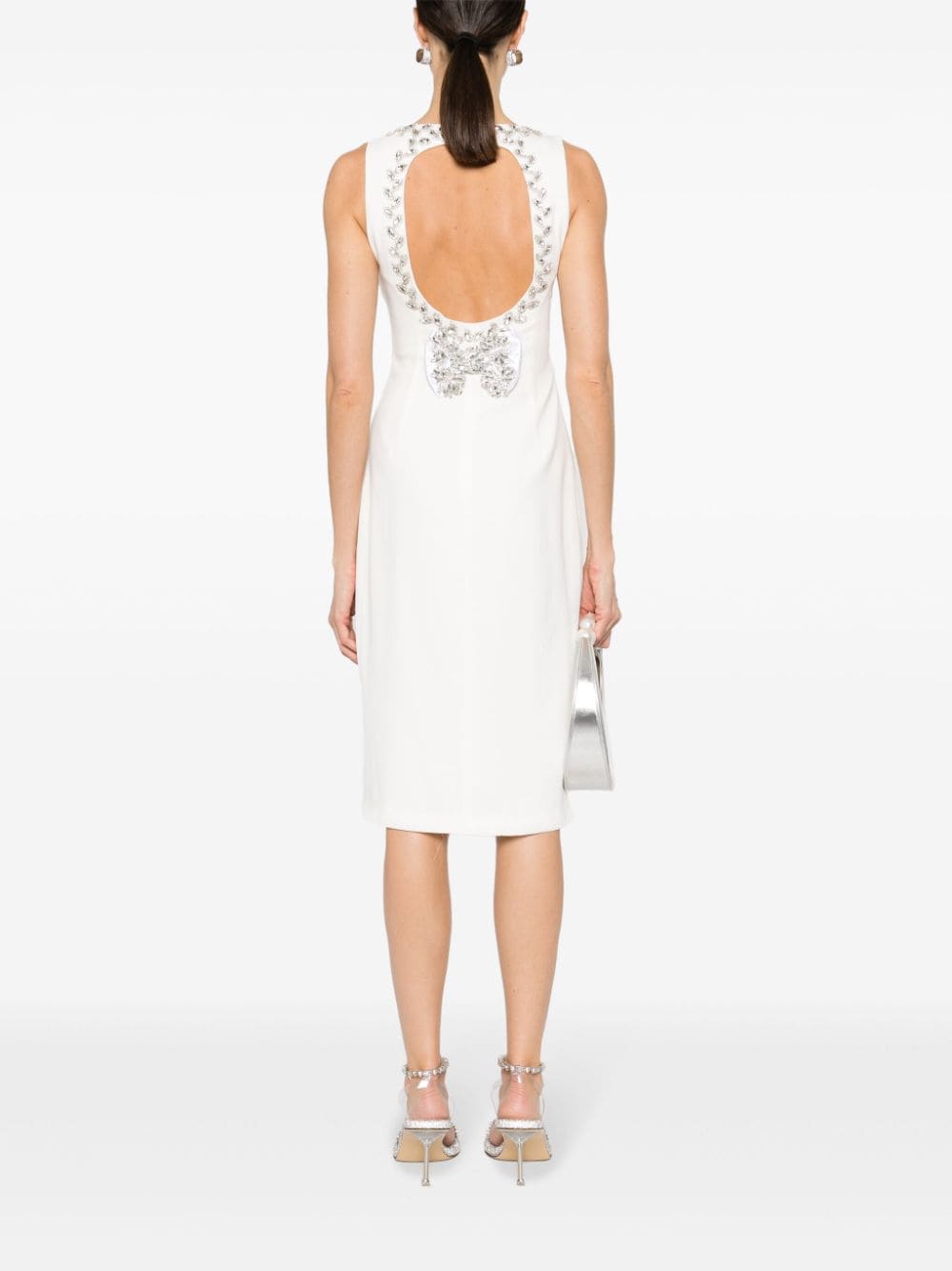 Loulou Midi-jurk verfraaid met kristallen Wit