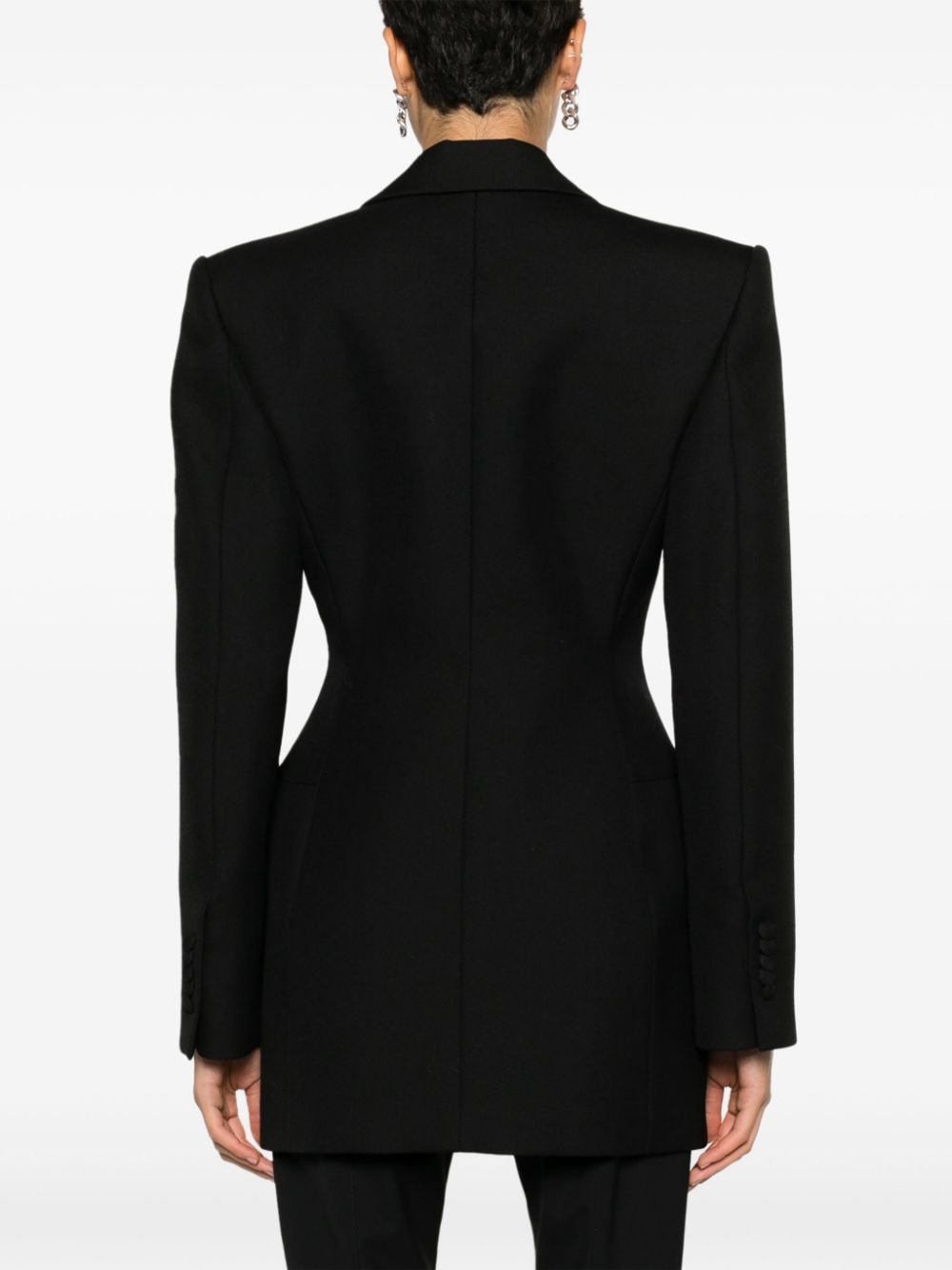Shop Wardrobe.nyc Fitted-waistline Double-breasted Blazer Dress In Black