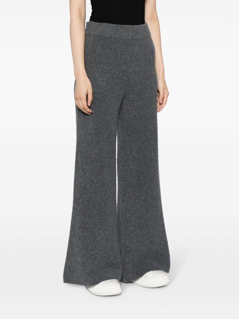 Shop Lisa Yang The Khloe Bouclé-cashmere Trousers In Grey
