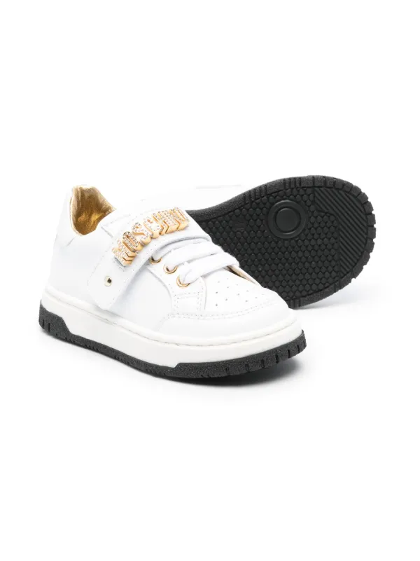 Mushico／ムシコ Moschino Kids logo-lettering Leather Sneakers | White | FARFETCH ZA