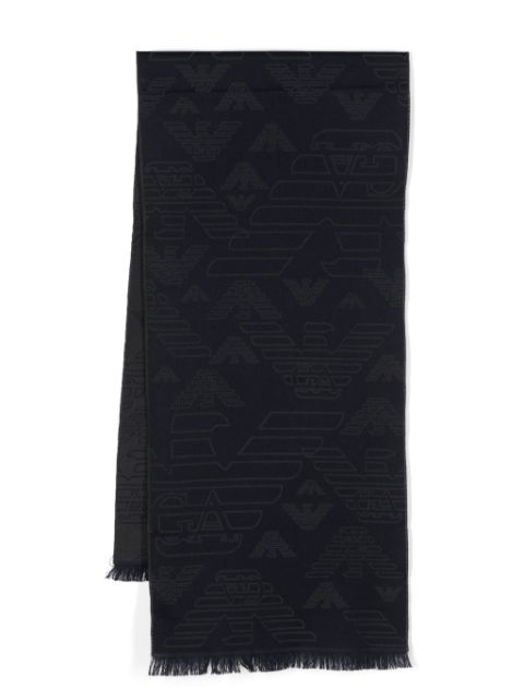 Emporio Armani Eagle-head jacquard scarf Men