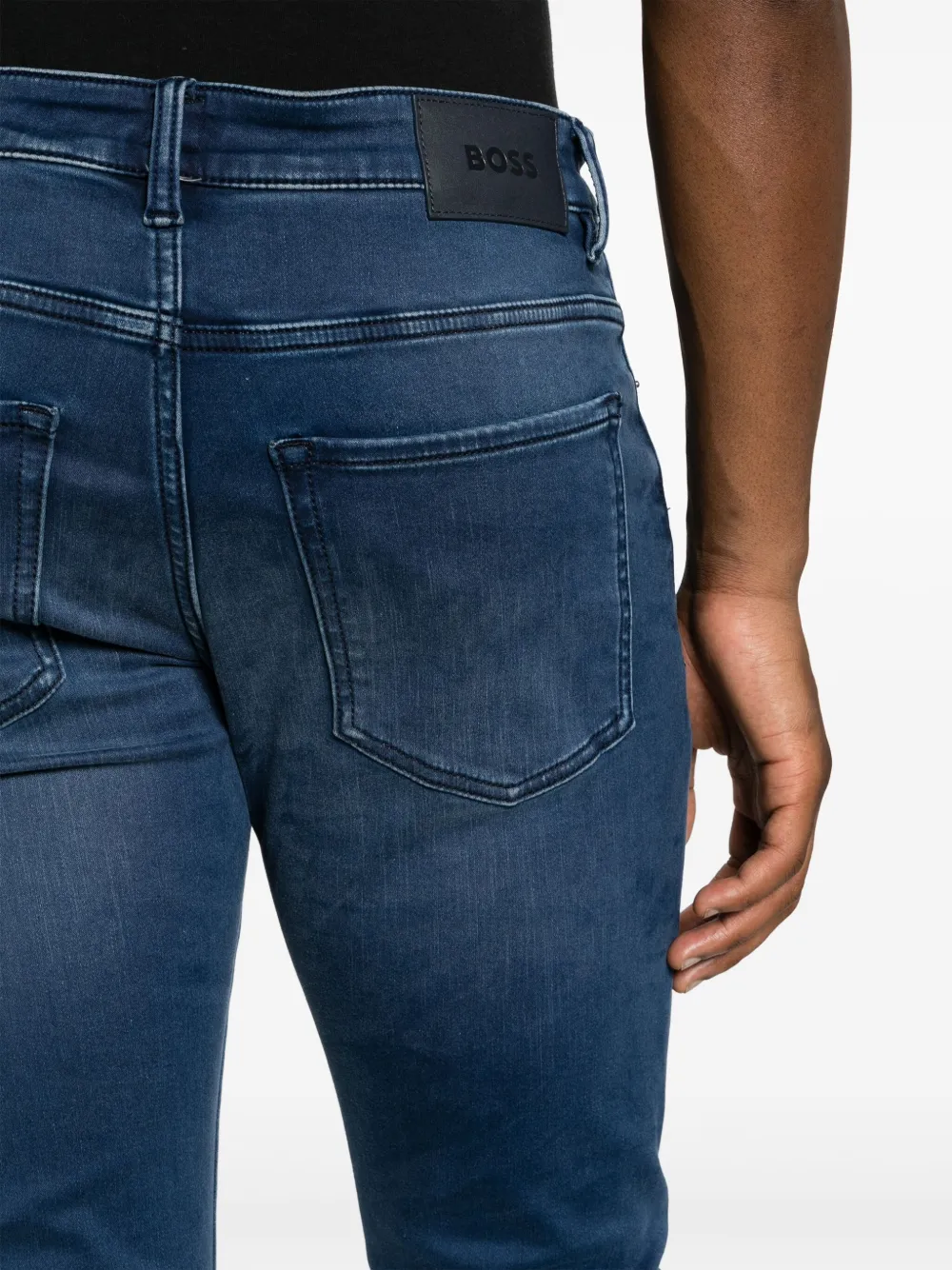 BOSS Jeans met logopatch Blauw