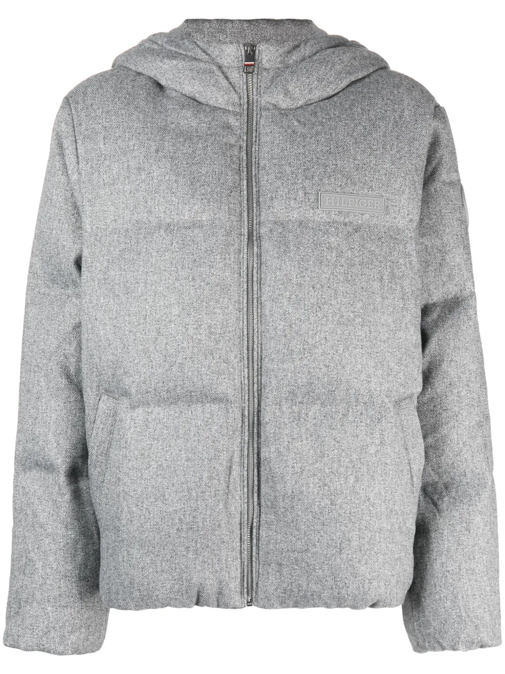 Tommy Hilfiger Donsjack met log- applicatie Grijs