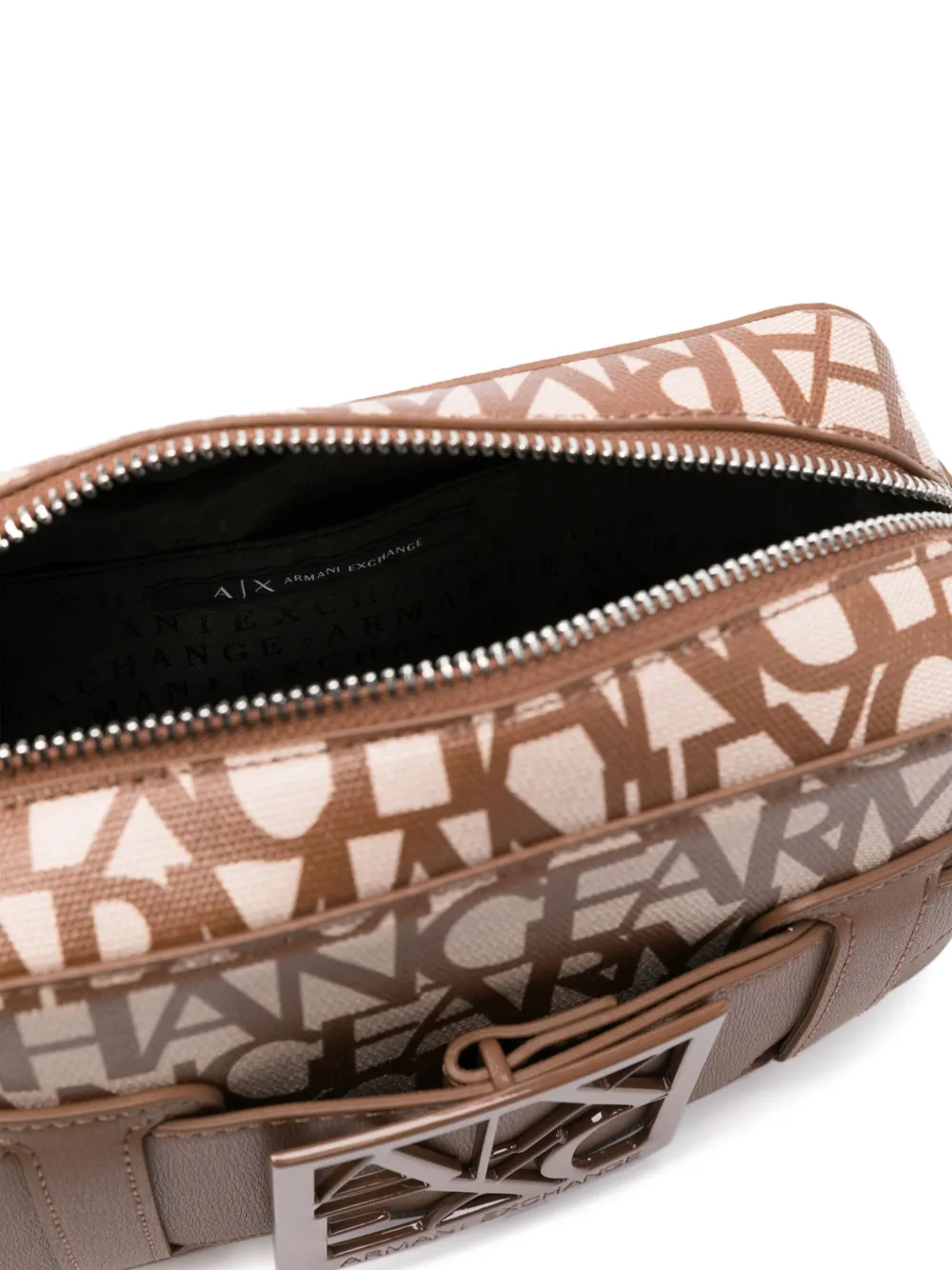 Armani Exchange logo-print Zipped Crossbody Bag - Farfetch 