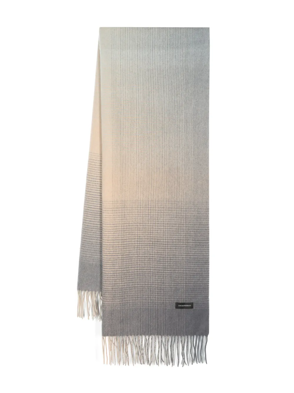 Emporio Armani Gradient-effect Wool Scarf In Neutrals