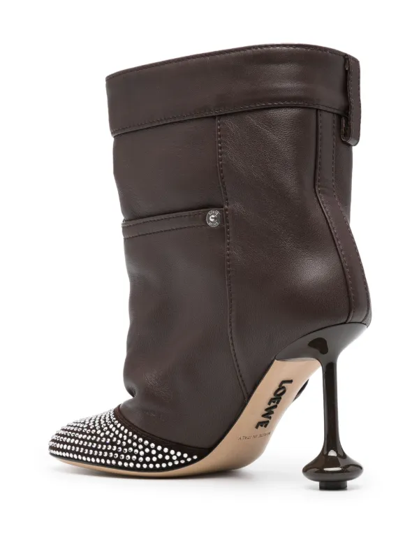 LOEWE Toy 95mm Leather Boots | Brown | FARFETCH
