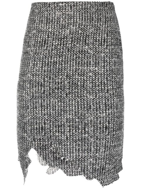 Coperni aysmmetric-hem tweed skirt