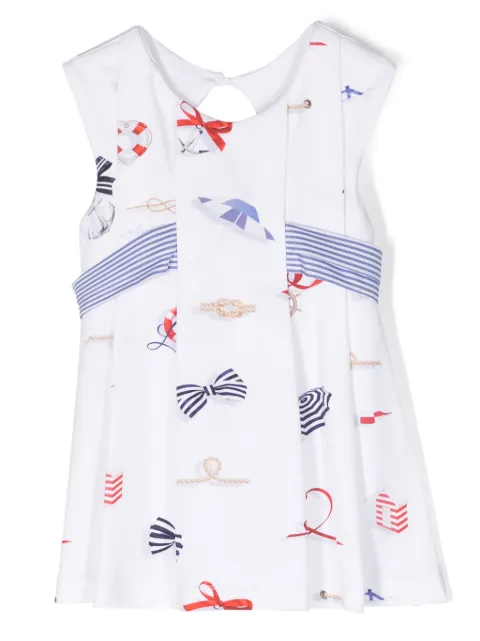 Lapin House belted graphic-print dress