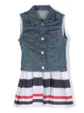 Lapin House stripe-pattern cotton-blend dress - White
