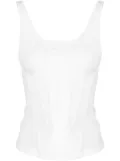 Mugler logo-embossed corset tank top - White