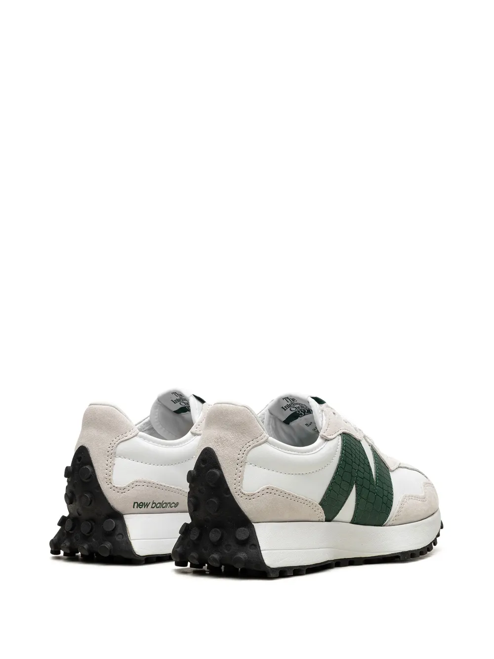 New Balance 327 Sneakers In Off-white And Green In Nude