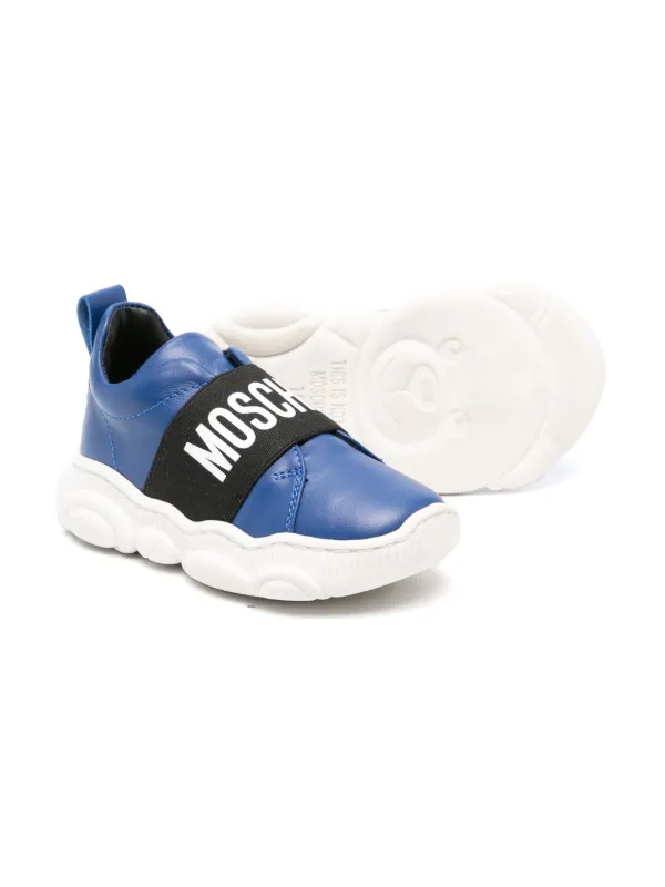 モスキーノキッズ　8A Moschino Kids ストラップ スニーカー | ブルー | FARFETCH JP